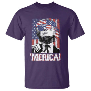 Merica Trump 4th Of July American Flag T Shirt TS11 Purple Print Your Wear