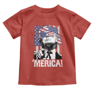 Merica Trump 4th Of July American Flag Toddler T Shirt TS11 Red Print Your Wear