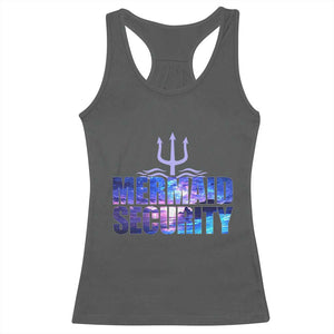 Mermaid Security Racerback Tank Top Funny Mermaid Family Squad TS10 Dark Heather Print Your Wear