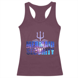 Mermaid Security Racerback Tank Top Funny Mermaid Family Squad TS10 Maroon Print Your Wear