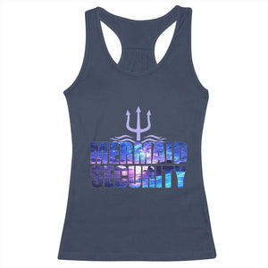 Mermaid Security Racerback Tank Top Funny Mermaid Family Squad TS10 Navy Print Your Wear