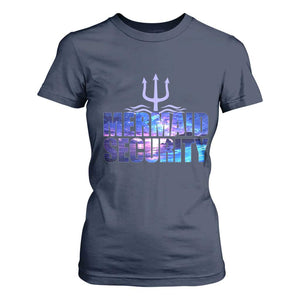 Mermaid Security T Shirt For Women Funny Mermaid Family Squad TS10 Navy Print Your Wear