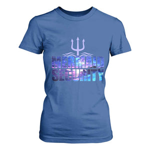 Mermaid Security T Shirt For Women Funny Mermaid Family Squad TS10 Royal Blue Print Your Wear