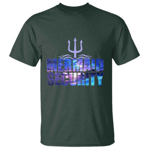 Mermaid Security T Shirt Funny Mermaid Family Squad TS10 Dark Forest Green Print Your Wear