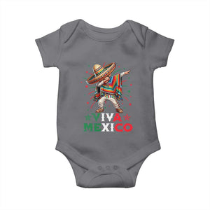 Mexican Boy Dabbing Baby Onesie Poncho Cinco de Mayo Flag Viva Mexico TS10 Charcoal Print Your Wear