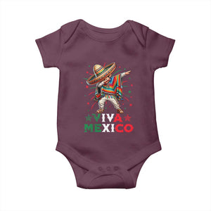 Mexican Boy Dabbing Baby Onesie Poncho Cinco de Mayo Flag Viva Mexico TS10 Maroon Print Your Wear