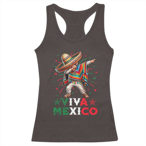 Mexican Boy Dabbing Racerback Tank Top Poncho Cinco de Mayo Flag Viva Mexico TS10 Dark Chocolate Print Your Wear