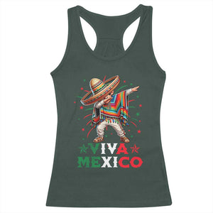 Mexican Boy Dabbing Racerback Tank Top Poncho Cinco de Mayo Flag Viva Mexico TS10 Dark Forest Green Print Your Wear