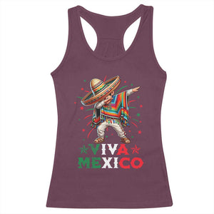 Mexican Boy Dabbing Racerback Tank Top Poncho Cinco de Mayo Flag Viva Mexico TS10 Maroon Print Your Wear
