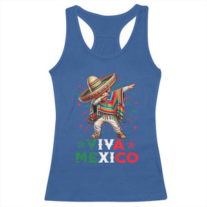 Mexican Boy Dabbing Racerback Tank Top Poncho Cinco de Mayo Flag Viva Mexico TS10 Royal Blue Print Your Wear