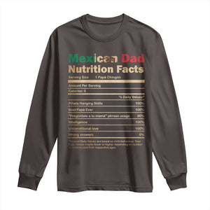 Mexican Dad Long Sleeve Shirt Regalo Para Papa Nutrition Facts TS10 Dark Chocolate Print Your Wear