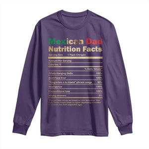 Mexican Dad Long Sleeve Shirt Regalo Para Papa Nutrition Facts TS10 Purple Print Your Wear