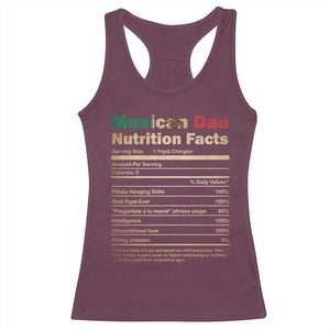 Mexican Dad Racerback Tank Top Regalo Para Papa Nutrition Facts TS10 Maroon Print Your Wear