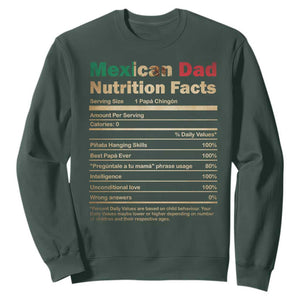 Mexican Dad Sweatshirt Regalo Para Papa Nutrition Facts TS10 Dark Forest Green Print Your Wear