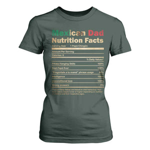 Mexican Dad T Shirt For Women Regalo Para Papa Nutrition Facts TS10 Dark Forest Green Print Your Wear