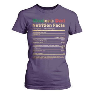 Mexican Dad T Shirt For Women Regalo Para Papa Nutrition Facts TS10 Purple Print Your Wear