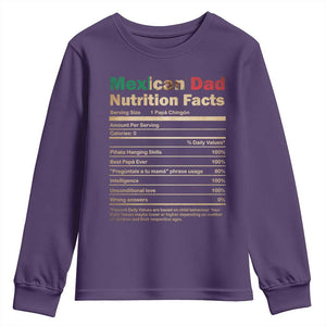 Mexican Dad Youth Sweatshirt Regalo Para Papa Nutrition Facts TS10 Purple Print Your Wear