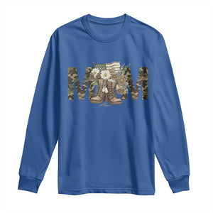 Military Army Mom Floral Combat Shoes Long Sleeve Shirt TS11 Royal Blue Print Your Wear