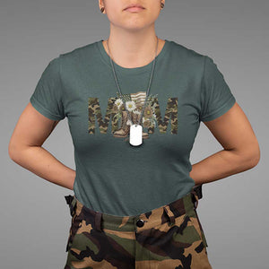 Military Army Mom Floral Combat Shoes T Shirt TS11 Dark Forest Green Print Your Wear