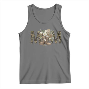 Military Army Mom Floral Combat Shoes Tank Top TS11 Black Heather Print Your Wear