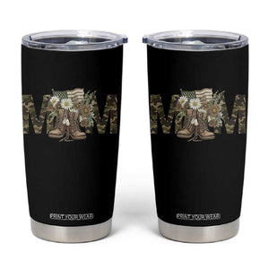 Military Army Mom Floral Combat Shoes Tumbler Cup TS11 Black Print Your Wear