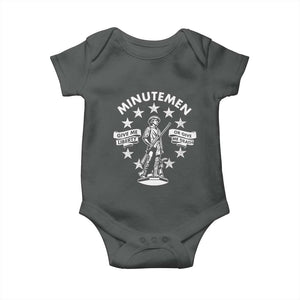Minutemen Give Me Liberty Or Give Me Death Baby Onesie US History TS11 Dark Heather Print Your Wear