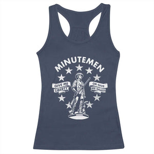 Minutemen Give Me Liberty Or Give Me Death Racerback Tank Top US History TS11 Navy Print Your Wear