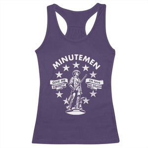 Minutemen Give Me Liberty Or Give Me Death Racerback Tank Top US History TS11 Purple Print Your Wear