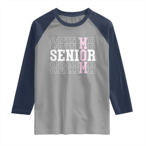 Mom Senior 2025 Raglan Shirt Proud Mom Of A Class Of 2025 Graduate TS11 Sport Gray Navy Print Your Wear