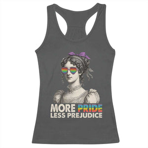 More Pride Less Prejudice Racerback Tank Top LGBTQ Proud Ally Pride Month TS10 Dark Heather Print Your Wear