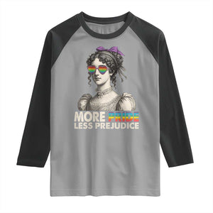 More Pride Less Prejudice Raglan Shirt LGBTQ Proud Ally Pride Month TS10 Sport Gray Black Print Your Wear
