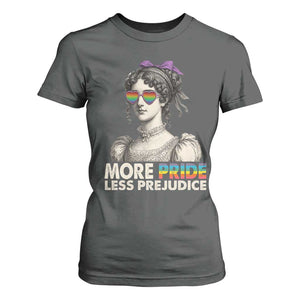 More Pride Less Prejudice T Shirt For Women LGBTQ Proud Ally Pride Month TS10 Dark Heather Print Your Wear