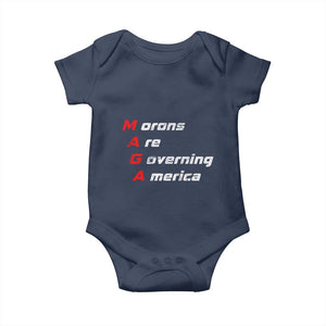 Morons Are Governing America Baby Onesie TS10 Navy Print Your Wear