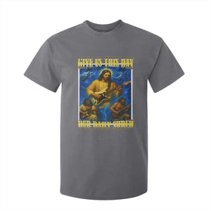 Music Give Us This Day Our Daily Shred T Shirt For Kid Funny Jesus Rock Guitar Meme TS02 Charcoal Print Your Wear