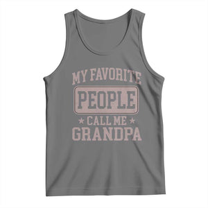 My Favorite People Call Me Grandpa Tank Top Retro Father's Day Grandpa Gift TS10 Black Heather Print Your Wear