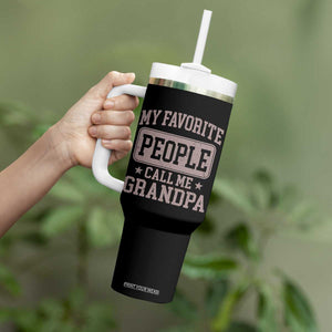 My Favorite People Call Me Grandpa Tumbler With Handle Retro Father's Day Grandpa Gift TS10 Print Your Wear