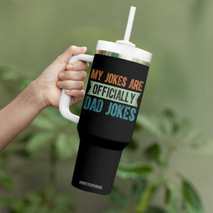 My Jokes Are Officially Dad Jokes Tumbler With Handle Funny New Dad First Fathers Day TS10 Print Your Wear