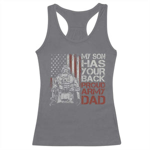 My Son Has Your Back Proud Army Dad Racerback Tank Top Military Father TS11 Charcoal Print Your Wear