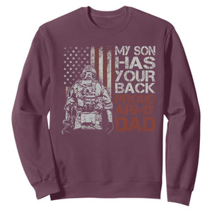 My Son Has Your Back Proud Army Dad Sweatshirt Military Father TS11 Maroon Print Your Wear