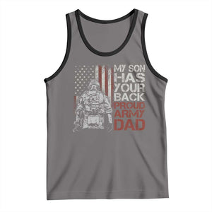 My Son Has Your Back Proud Army Dad Tank Top Military Father TS11 Deep Heather Black Print Your Wear