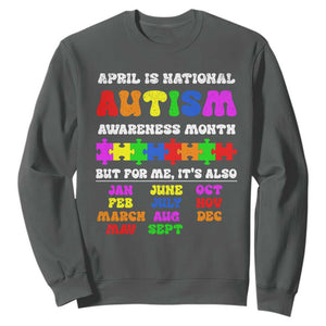 National Autism Awerness Month Sweatshirt Autistic Kids Gift TS10 Dark Heather Print Your Wear