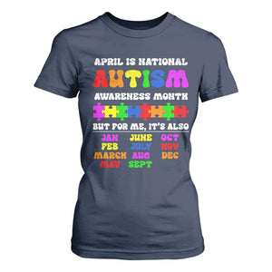 National Autism Awerness Month T Shirt For Women Autistic Kids Gift TS10 Navy Print Your Wear