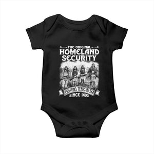 Native American Baby Onesie Original Homeland Security TS09 Black Print Your Wear
