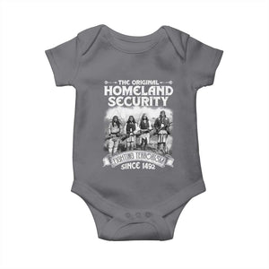 Native American Baby Onesie Original Homeland Security TS09 Charcoal Print Your Wear