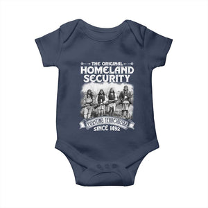 Native American Baby Onesie Original Homeland Security TS09 Navy Print Your Wear