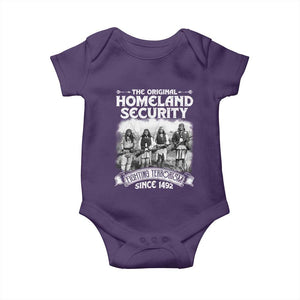 Native American Baby Onesie Original Homeland Security TS09 Purple Print Your Wear