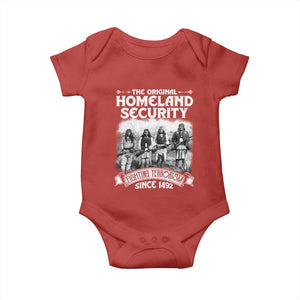 Native American Baby Onesie Original Homeland Security TS09 Red Print Your Wear