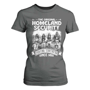 Native American T Shirt For Women Original Homeland Security TS09 Dark Heather Print Your Wear