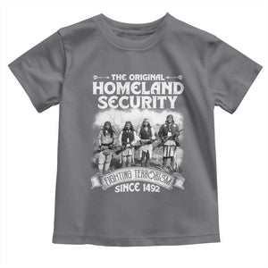 Native American Toddler T Shirt Original Homeland Security TS09 Charcoal Print Your Wear