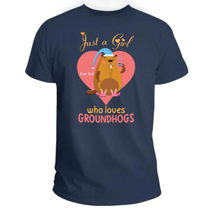 Personalized Couple, Family Gift Just A Girl Who Loves Groundhogs T Shirt CTM Custom - Printyourwear